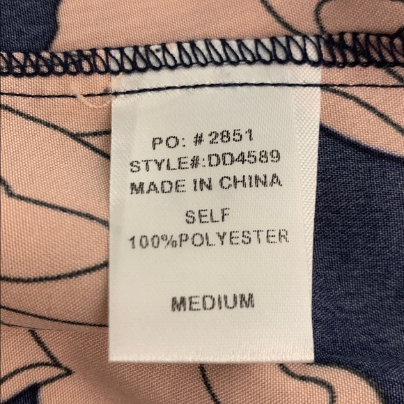 Elegant Navy and Pink Floral One-Shoulder Dress - Picture 9 of 12